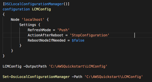 Sample script to configure the LCM