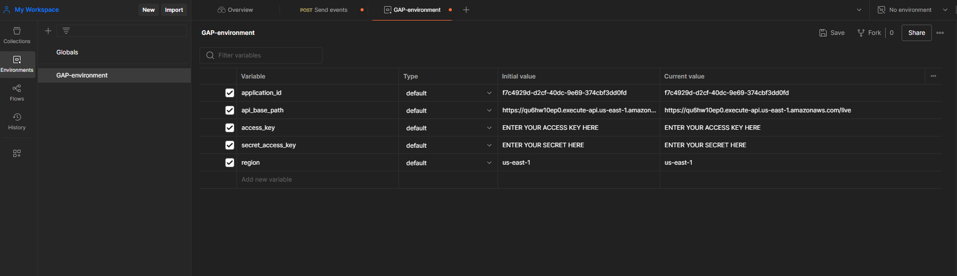 Postman Environment Sample