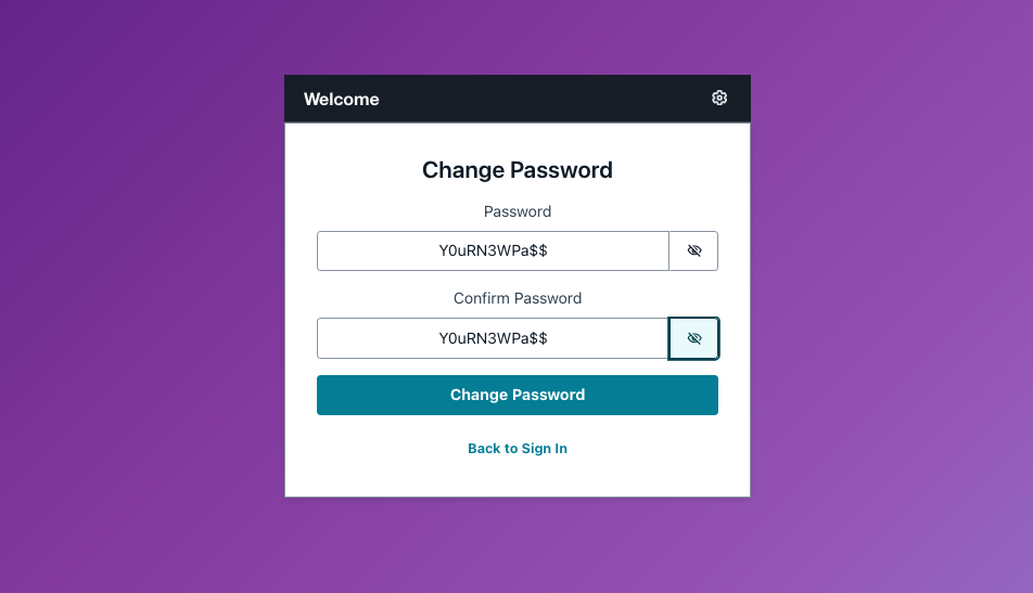 Application password change