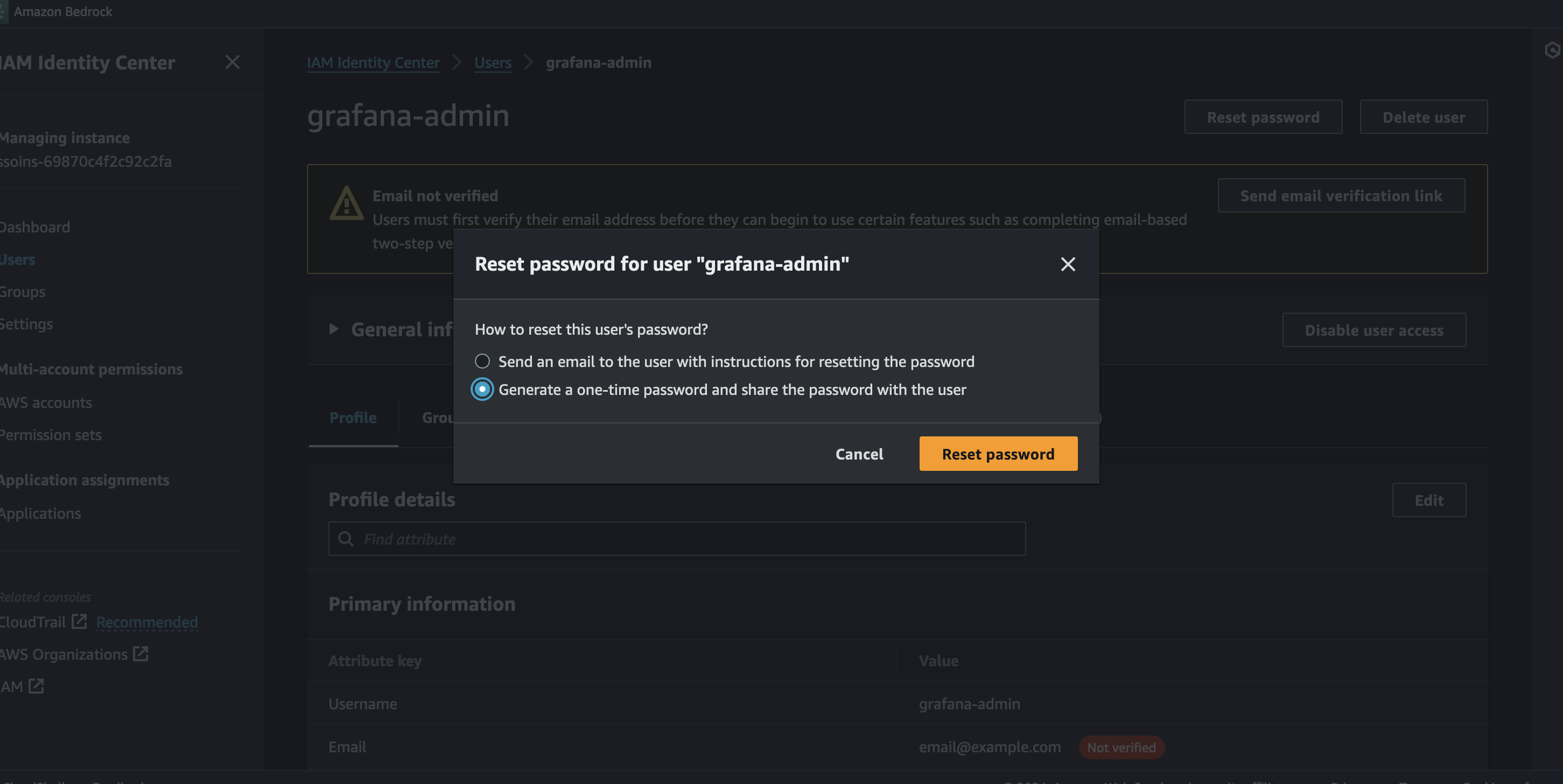 grafana-admin user password reset