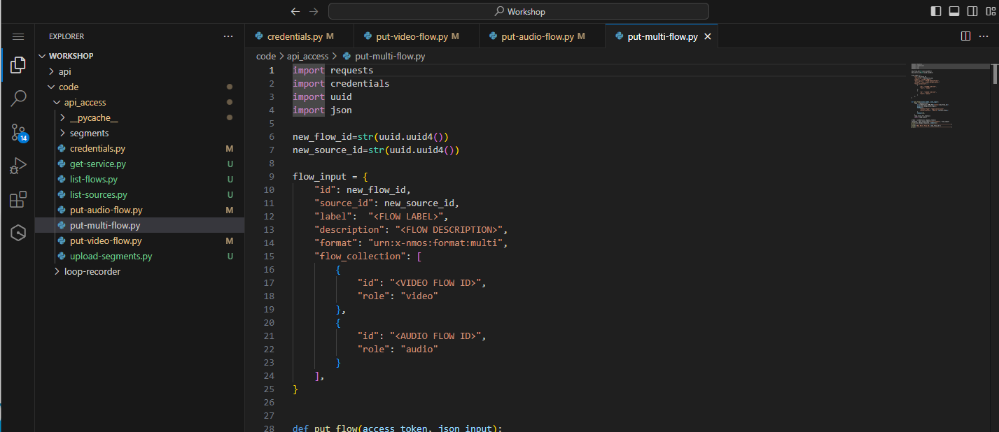 Screenshot of the supplied put multi flow file