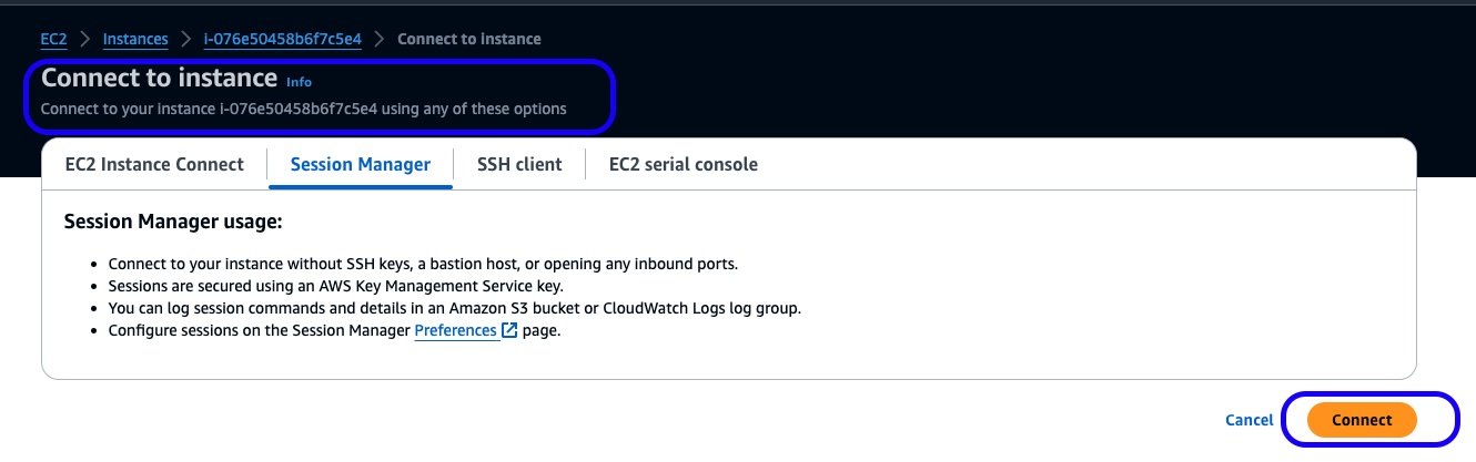 Connect to Management EC2 Instance