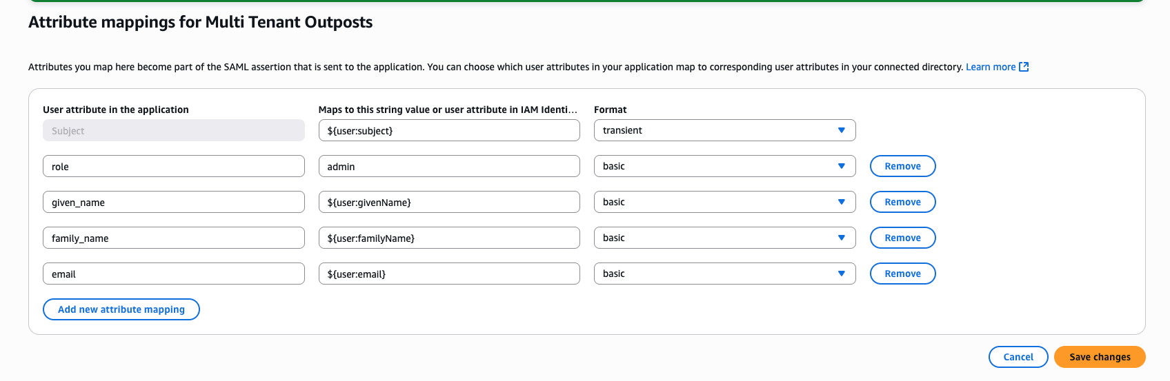 Attribute Mappings config