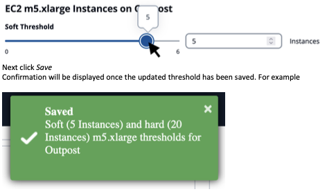 Modifying resource threshold