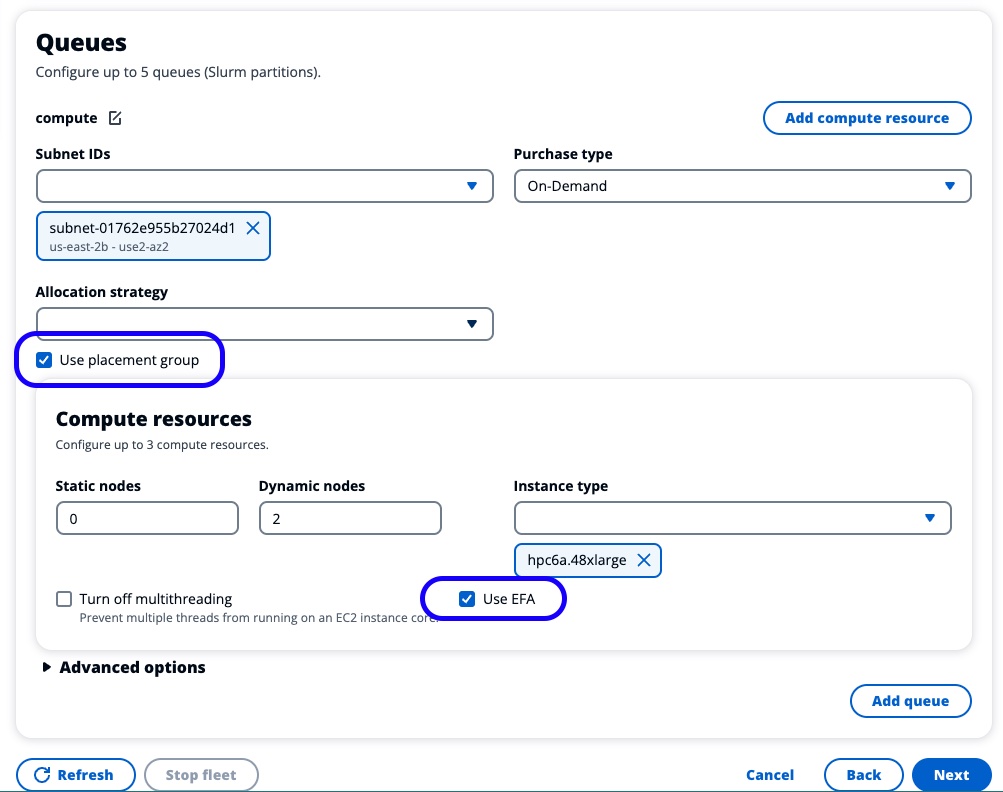 Create Cluster Options