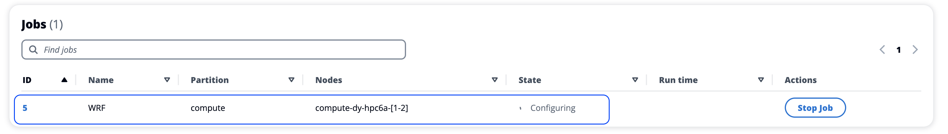 Parallel UI WRF Job status