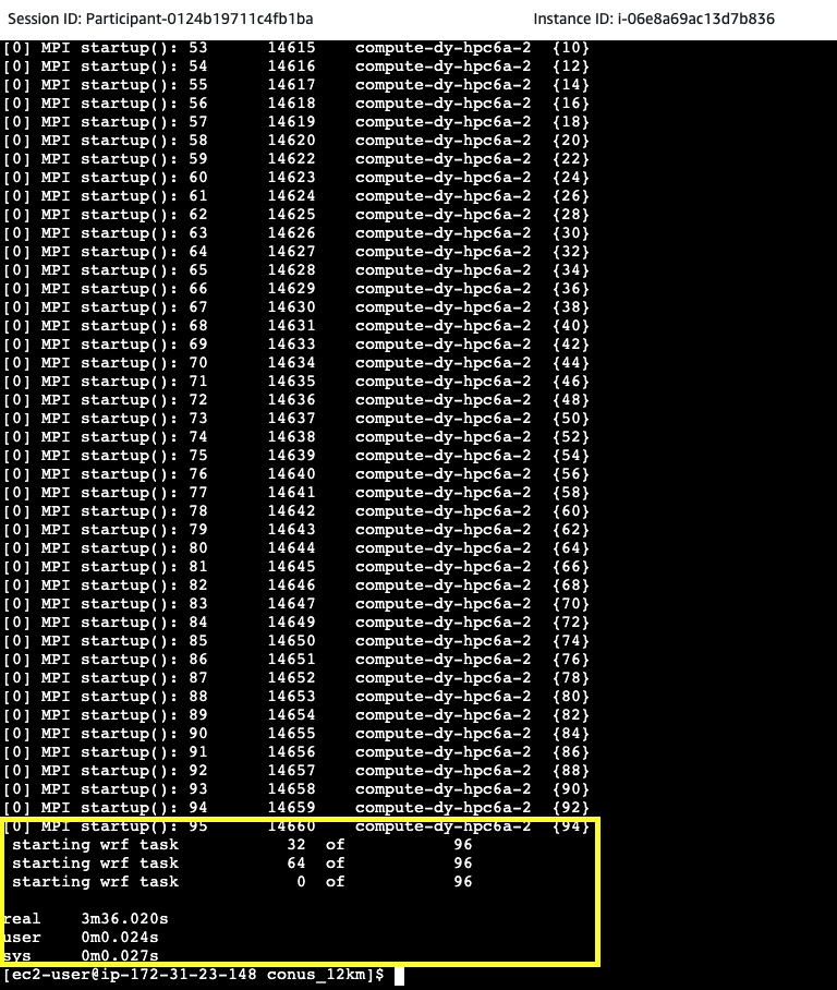 WRF Job sample output