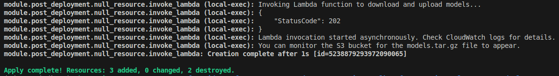 Terraform Post Deploy Stack Output