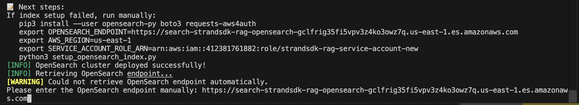 Enter OpenSearch domain endpoint