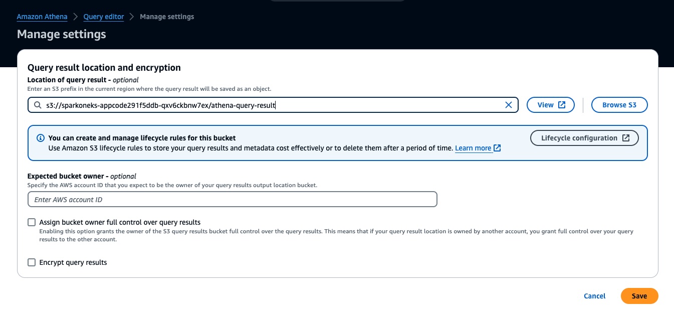 Athena output setup