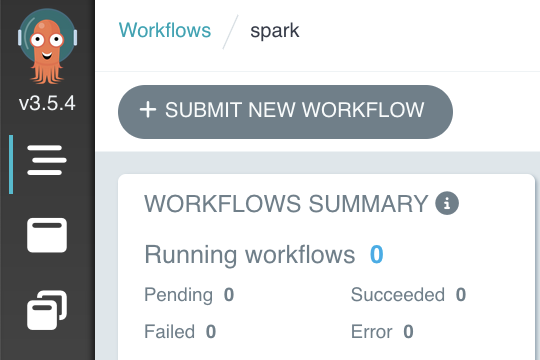 Argo Workflows Side Menu